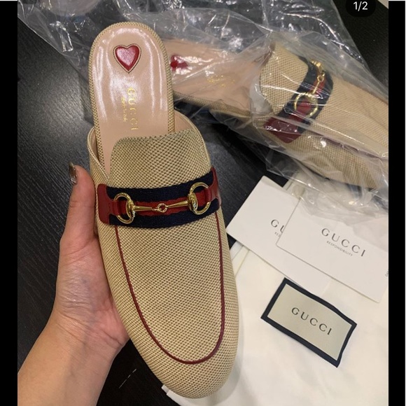 Gucci Shoes - Gucci Princetown Fabric Leather Loafers